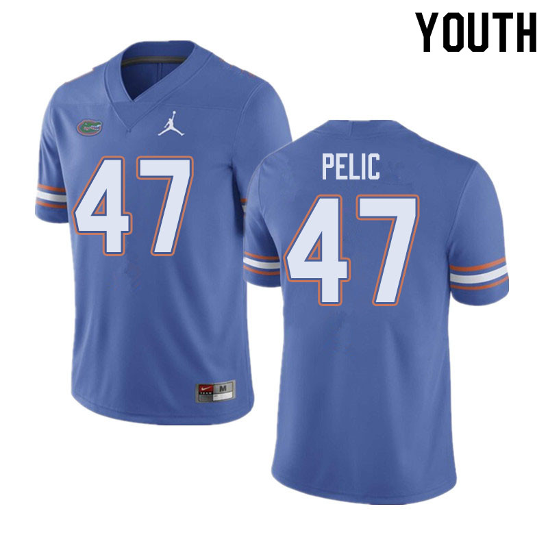Jordan Brand Youth #47 Justin Pelic Florida Gators College Football Jerseys Sale-Blue - Click Image to Close